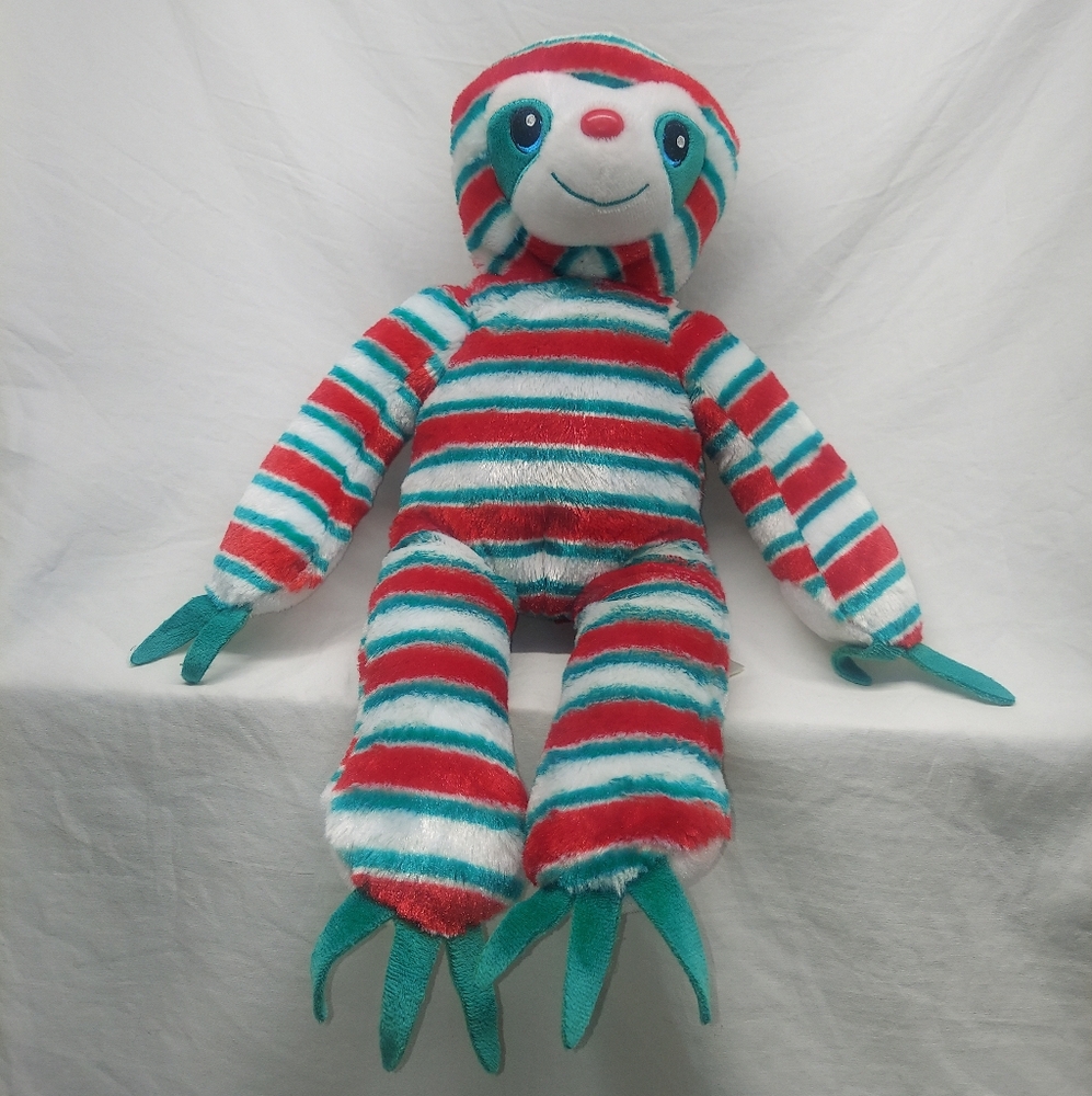 Build-A-Bear Striped Red and Teal Sloth